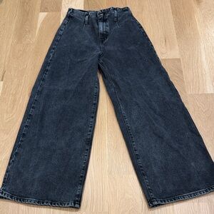 Zara black high waisted  wide leg Denim Trousers